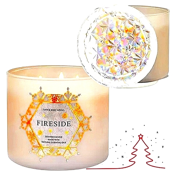 Bath & Body Works Other - 🔥FIRESIDE  Bath & Body Works 3-wick Scented Candle With Decorative Glass Lid